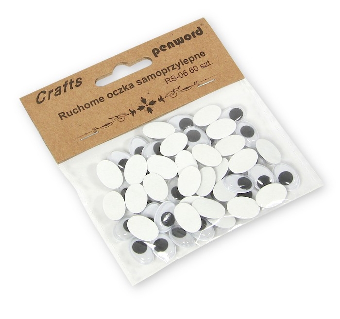 Ruchome oczka samoprzylepne 10x15mm 60szt