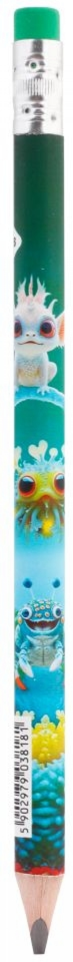 Ołówek do nauki pisania jumbo trójkątny 2B - Aqua Cuties, 1 szt