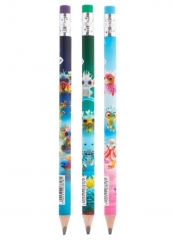 Ołówek do nauki pisania jumbo trójkątny 2B - Aqua Cuties, 1 szt