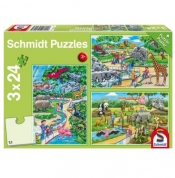 Puzzle 3x24: Dzień w zoo