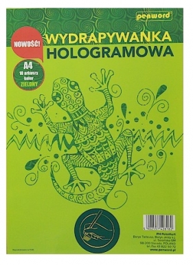 Wydrapywanka hologramowa A4 zielona
