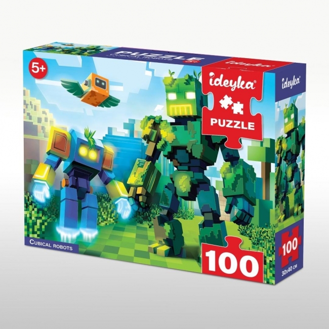 <img src='https://webimage.pl/pics/183/0/d4823104390183.jpg' style='height:440px' /> Puzzle 100 Sześcienne roboty Grałamigłówka