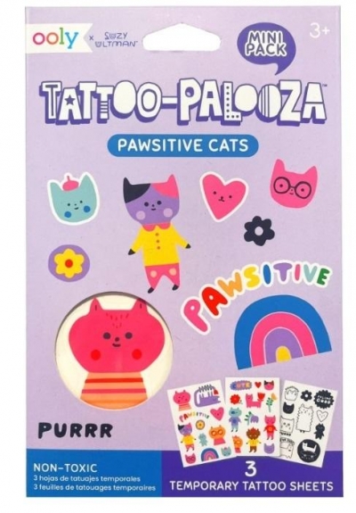 Tatuaże zmywalne mini Tattoo Palooza - Koty
