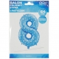 Balon foliowy Godan niebieski w gwiazdy cyfra 8 26 cali 26cal (hs-c26n8)