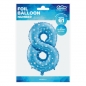 Balon foliowy Godan niebieski w gwiazdy cyfra 8 26 cali 26cal (hs-c26n8)