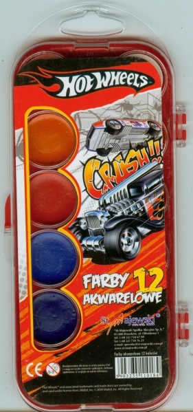 Farby akwarelowe Hot Wheels 12 kolorów - <br />