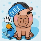 Malowanie po numerach - Kapibara w czapce Kids