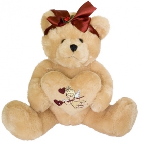 Maskotka Misia Julia z beżowym sercem 25cm (11308)