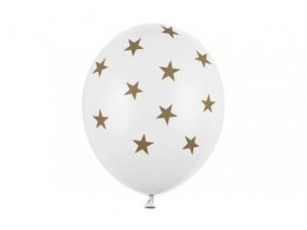 Balony 30cm gwiazdki Pastel Pure White 6szt