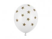 Balony 30cm gwiazdki Pastel Pure White 6szt