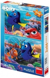 Puzzle 2x66 Dory między koralowcami DINO