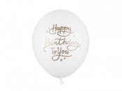 Balony Happy Birthday Pure White 30cm 50szt