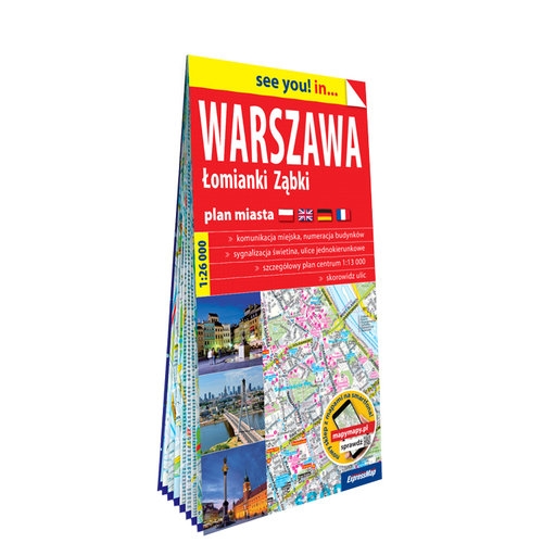 Warszawa, Łomianki, Ząbki; papierowy plan miasta 1:26 000