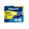 Naboje krótkie Pelikan 4001 TP/6, 6 szt. - niebiesko-czarne (301184)