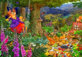 Bluebird Puzzle 1500: Francois Ruyer, Czarownica na pikniku (70418)