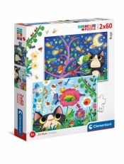 Clementoni, Puzzle SuperColor 2x60: Bugs (21618)