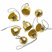 Dzwonki metalowe vintage 2,6cm złote 8szt