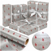 Papier srebrny Czerwony Renifer X-Strong 57cmx25m