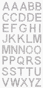 Kryształki Galeria Papieru samoprzylepne litery srebrne (251107)