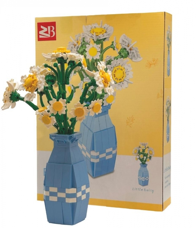 Klocki - Puzzle Stokrotki w doniczce