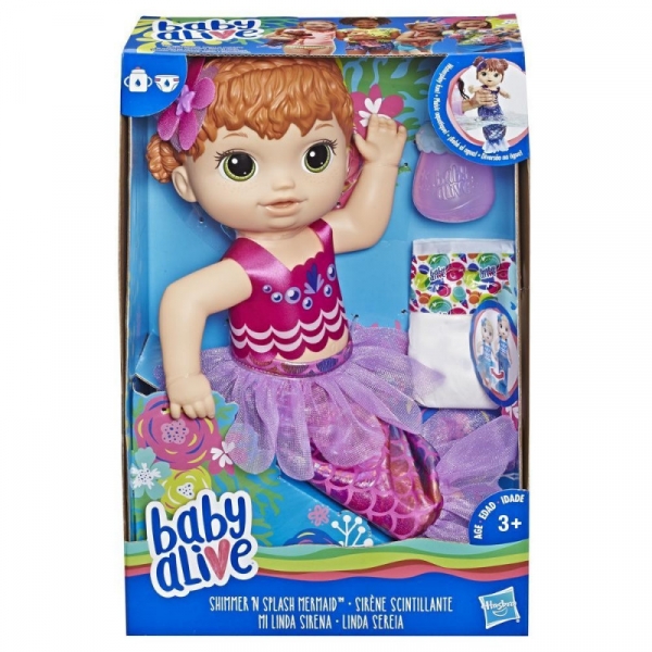 Lalka Baby Alive Migocząca Syrenka Ruda (E4410)