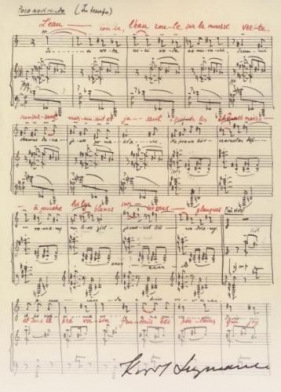 Teczka beżowa z motywem nut - K. Szymanowski