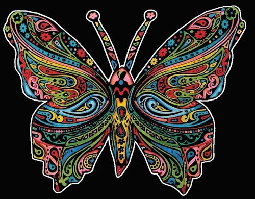 Kolorowanka Welwetowa Colorvelvet 47x35 cm Motyl