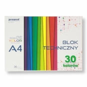 Blok techniczny A4 kolorowy 185-225g 30 arkuszy
