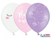 Balon gumowy Partydeco gumowy jednorożec z nadrukiem, 30 cm / 6 sztuk mix (SB14P-204-000-6)