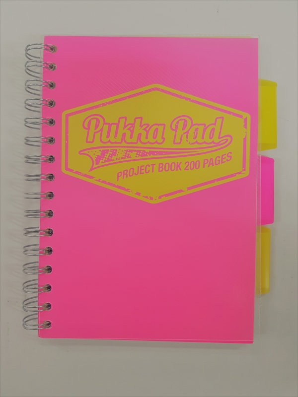 Kołozeszyt Pukka Pad Project Book Neon a5 200k kratka różowy