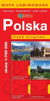 Polska mapa drogowa Europilot 1:750 000 laminowana