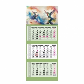 Kalendarz 2026 trójdzielny LUX gł. wypukła Koliber