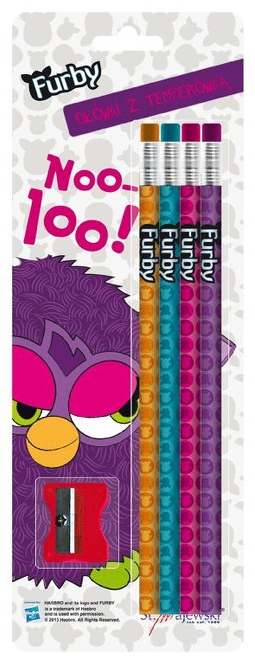 Ołówki Furby 4 sztuki z temperówką