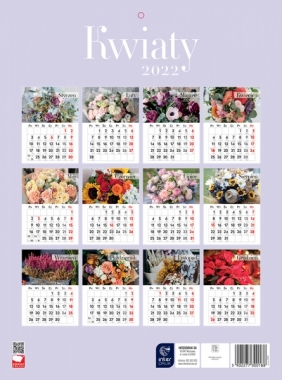 Kalendarz 2022 ścienny 31x23cm - Kwiaty