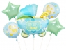 Balony foliowe zestaw wózek, niebieski 5szt