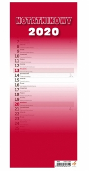 Kalendarz 2020 Slim Notatnikowy czerwony HELMA