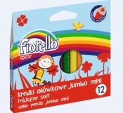 Kredki Fiorello Super Soft 12 kol. ostrz. trójkątna Mini Jumbo