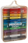 Marker akrylowy Mocalo dwustronny pędzelkowy 2mm, 24 kolory w skrzynce