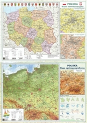 Mapa Polski A2 Dwustronna ścienna (10szt) - Praca zbiorowa