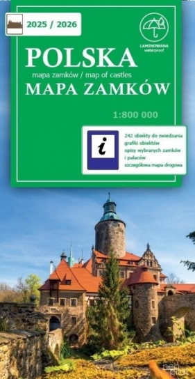 Polska mapa zamków 2025/2026 1:800 000 - Opracowanie zbiorowe