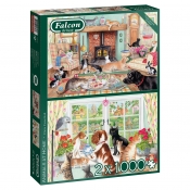 Puzzle 2x1000: Falcon - Zwierzęta domowe (11318)