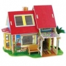 Puzzle 3D Drewniany dom z meblami