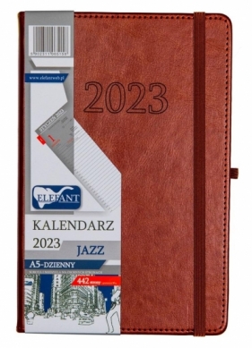 Kalendarz 2023 A5 Jazz dzienny brązowy