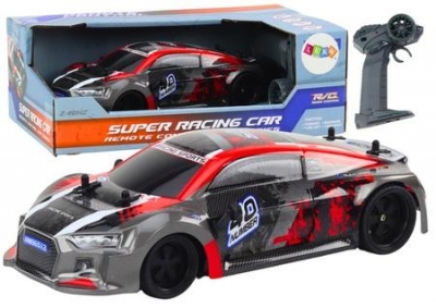 Auto R/C 1:18 gumowe koła drift czerwony