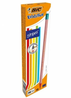 Ołówek Evolution z gumką Stripes HB (12 szt.)