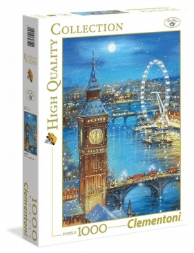 Clementoni, Puzzle High Quality Collection 1000: Snow Flakes on The Big Ben (39319)