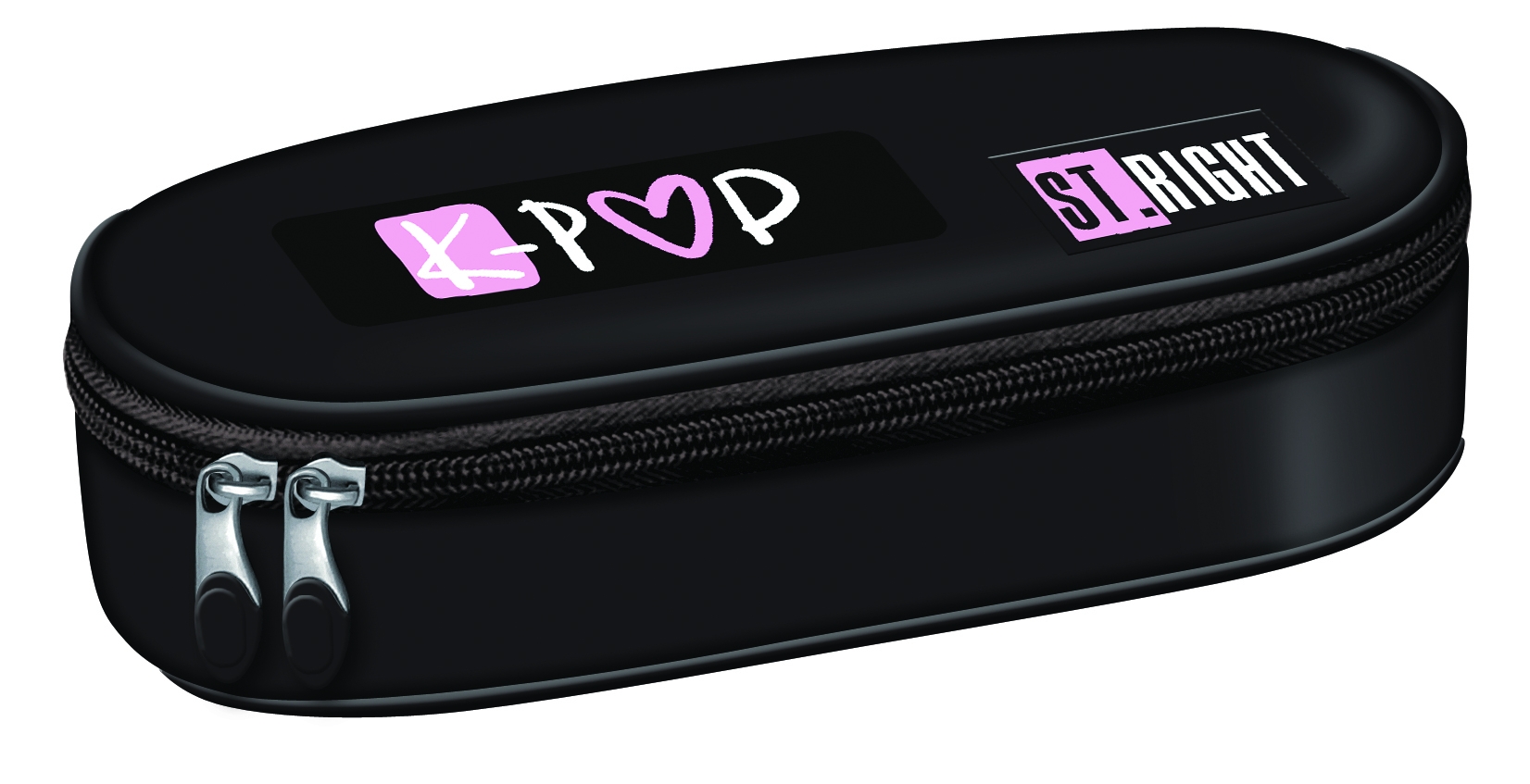 Piórnik saszetka usztywniona z wewnętrzną klapką - Pink K-Pop