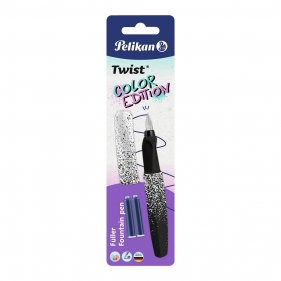 Pióro Wieczne Pelikan Twist Color Edition - biało-czarne + naboje