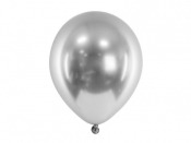 Balony Glossy srebrne 46cm 5szt
