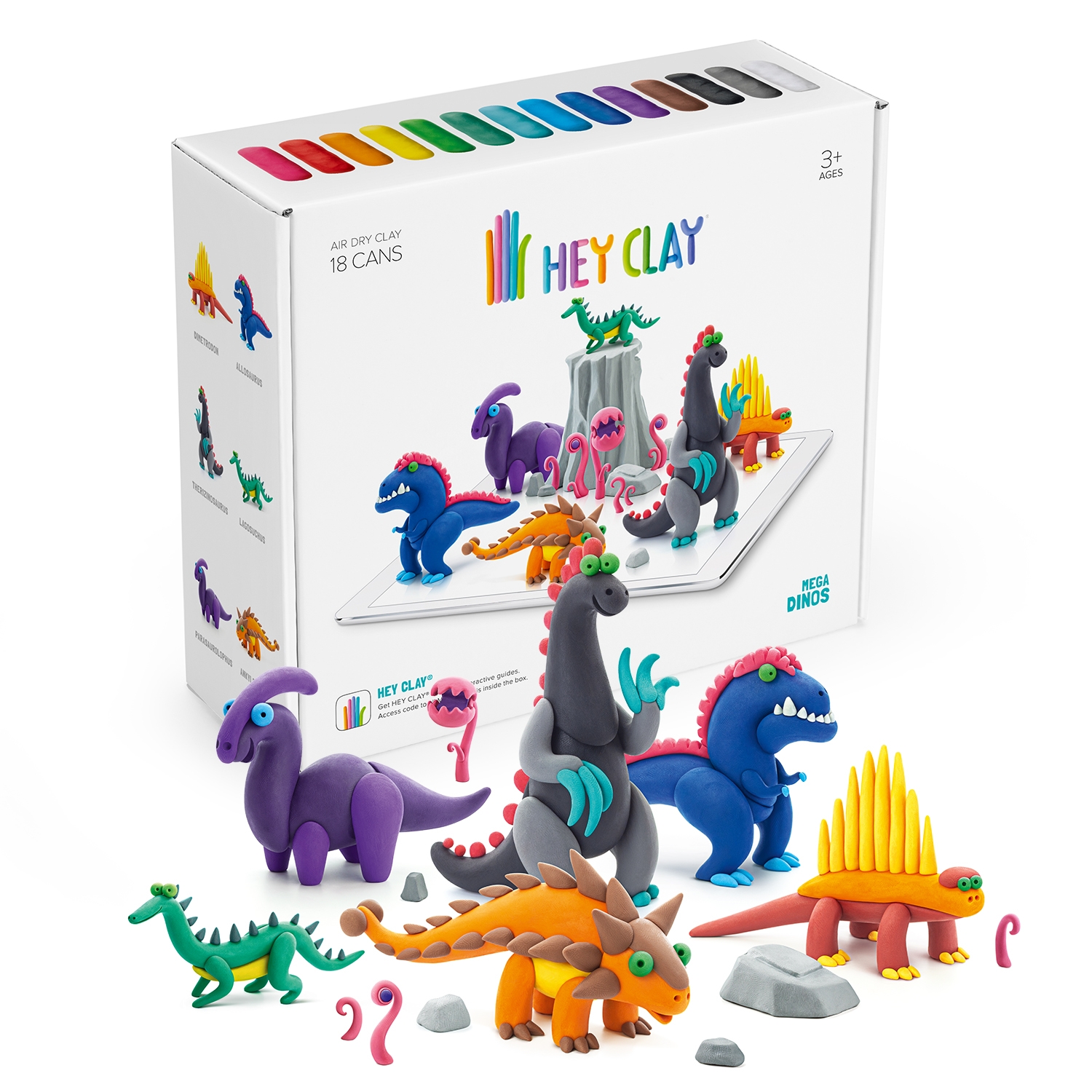 Hey Clay - Masa plastyczna - zestaw Mega Dinos (HCL18006)